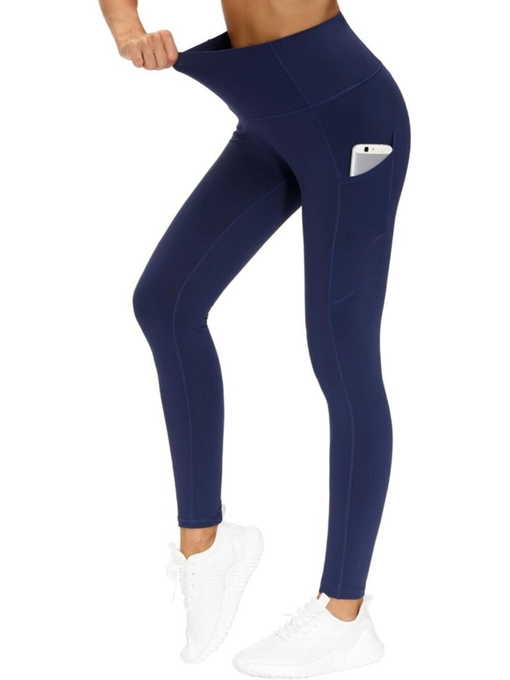 🆕Women's Blue Elastic Thick High Waist Tummy Control Workout Yoga Leggings